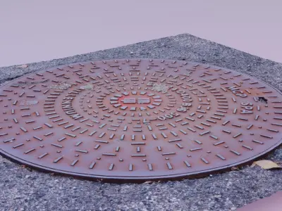 Cover manhole 07 raw scan 3D model