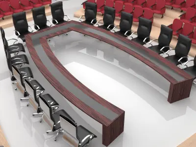 Meeting Saloon and Simultane Room 4K 3D model