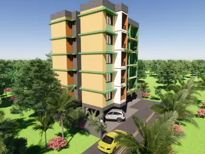 Contemporary Apartment Building - Urban Residential 3D model