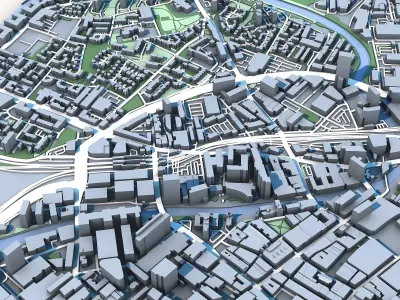 Part of Manchester City England 3D model