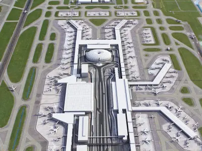 Singapore Changi Airport Low-poly 3D model