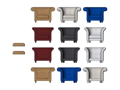 Miniature armchair mockups props N02 3D print model