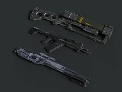 Sci-Fi Gun Pack - Production Ready 3D model
