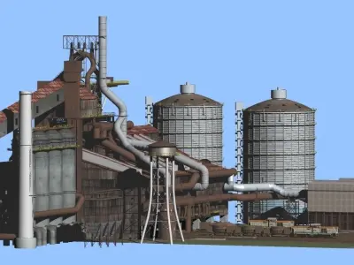 Ironworks Blast Furnace Plant revised edition 3D model