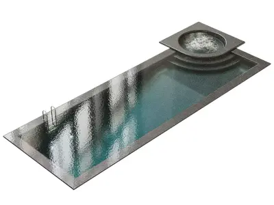 Swimming pool with jacuzzi Low-poly 3D model