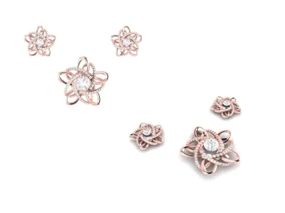 Rose Gold Diamond Pendant 3D Print Model 3D print model