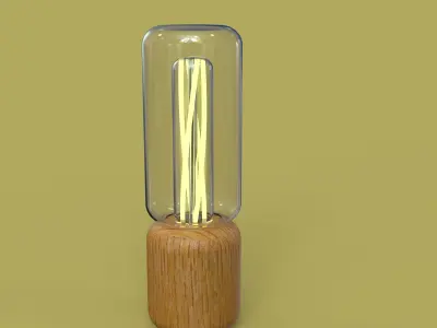 Realistic  Lamp with Filaments and Glass  KeyShot Rended 3D model