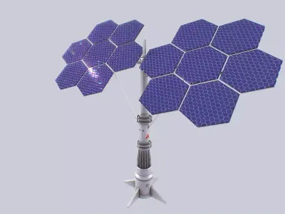 Scifi solar panel Low-poly 3D model