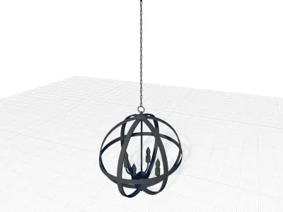 Black Metal and Wood Gateshead Style Globe  3D model