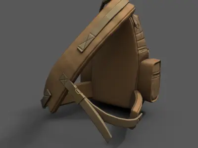 Backpack Camping scifi Generic  Low-poly 3D model