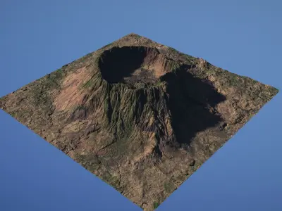Landscape Environment Volcano Snow 28 Low-poly 3D model
