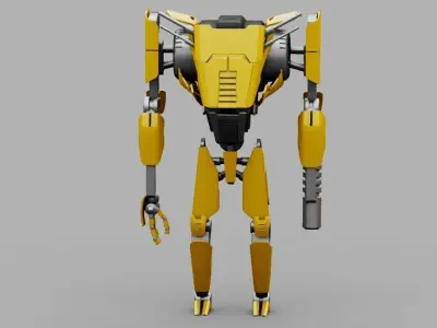 Combat Droid rigged 3D model buy