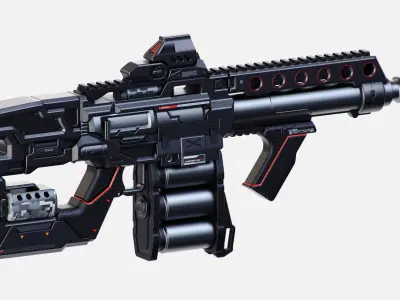 Sci-Fi Rifles Set Kitbash  3D model