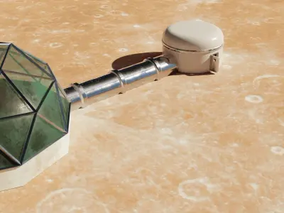 SPACE STATION Low-poly 3D model