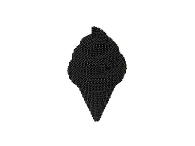 Voxel Ice Cream Cone v1 013 Low-poly 3D model