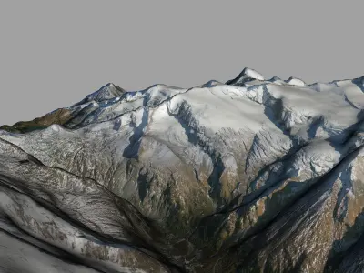 Grossglockner snowy mountain range 3D model