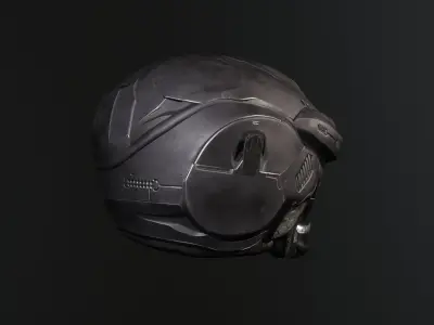 Sci Fi Helmet PBR and Highpoly Low-poly 3D model