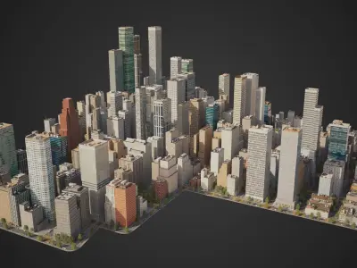Realistic City C1 MAYA Low-poly 3D model