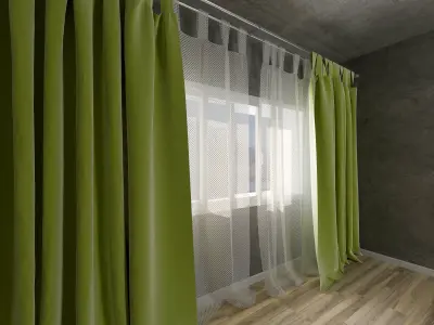 Curtain Room Set 3D model