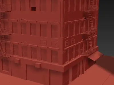 New York City Buildings Manhattan Street - Unfinished Project Low-poly 3D model