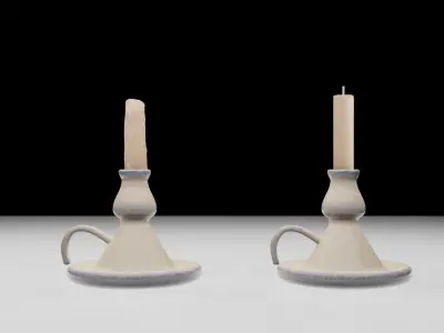 Candlestick and Holder Free 3D model