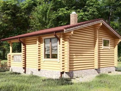 3D model of a wooden bathhouse 3D model