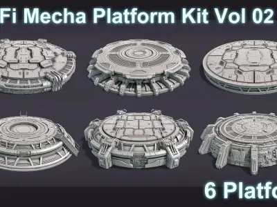 Sci-Fi Mecha Platform Kit Vol 02 3D model