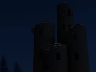 Low poly castle for video games Low-poly 3D model