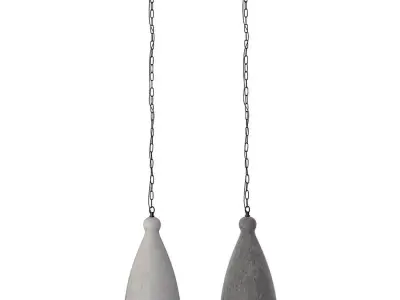 Bangor Cement Pendant Lamp Narrow 3D model