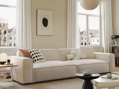 Mid Century interior scene 3D model 3D model