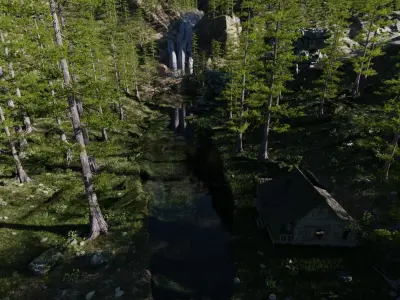 Old House in Forest Scene 3D model