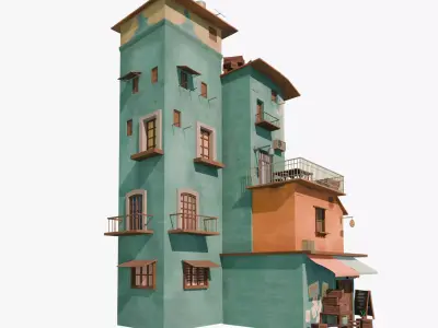 Stylized House 04 Low-poly 3D model