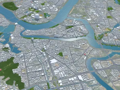 Huizhou Guangdong Province China 80km AI Low-poly 3D model
