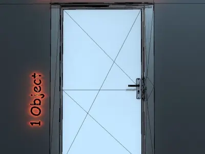 Animated Metal Door Version 1 Low-poly 3D model