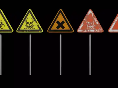 signs road Low-poly 3D model