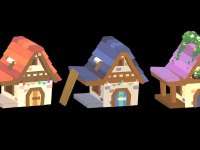 3D Casual Props Village Low-poly 3D model