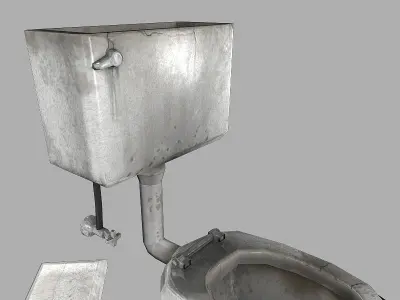 Grimy Toilet Low-poly 3D model