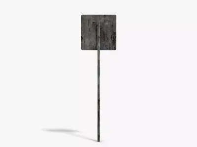 Damaged Parking Sign Low-poly 3D model