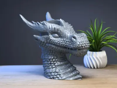 dragon pen holder Cyborg dragon pen holder 3D print model