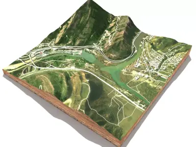 Mountain landscape Mtskheta in Georgia 3D model
