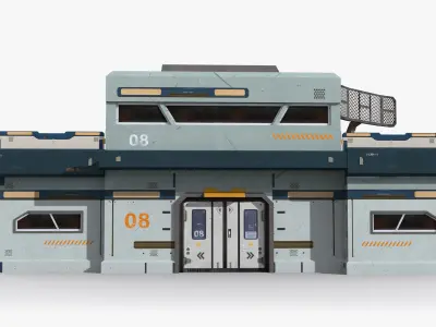 Factory Industrial Sci Fi x2 Low-poly 3D model