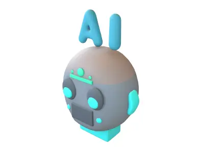 AI Robot Icon v1 002 Low-poly 3D model