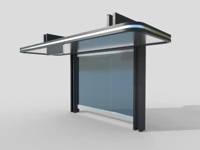 Bus Shelter 09 Low-poly 3D model