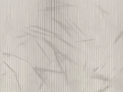 Vertical Striated Plaster with Botanical Shadows Texture