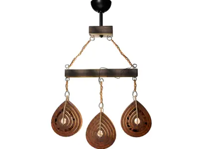 wooden chandelier 3D model get
