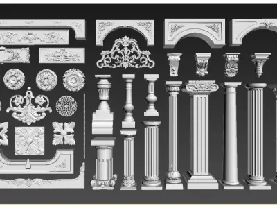  European decorative components 3D model