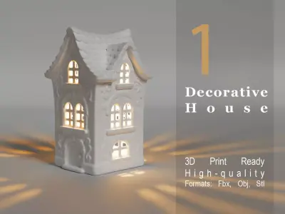 Decorative candleholder house 3D Print Ready 3D print model
