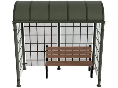 Bus Stop V2 Low-poly 3D model