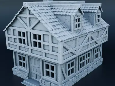 Medieval house 3D print model
