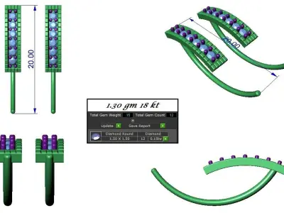 Light wt Women Diamond Earrings  3D print model